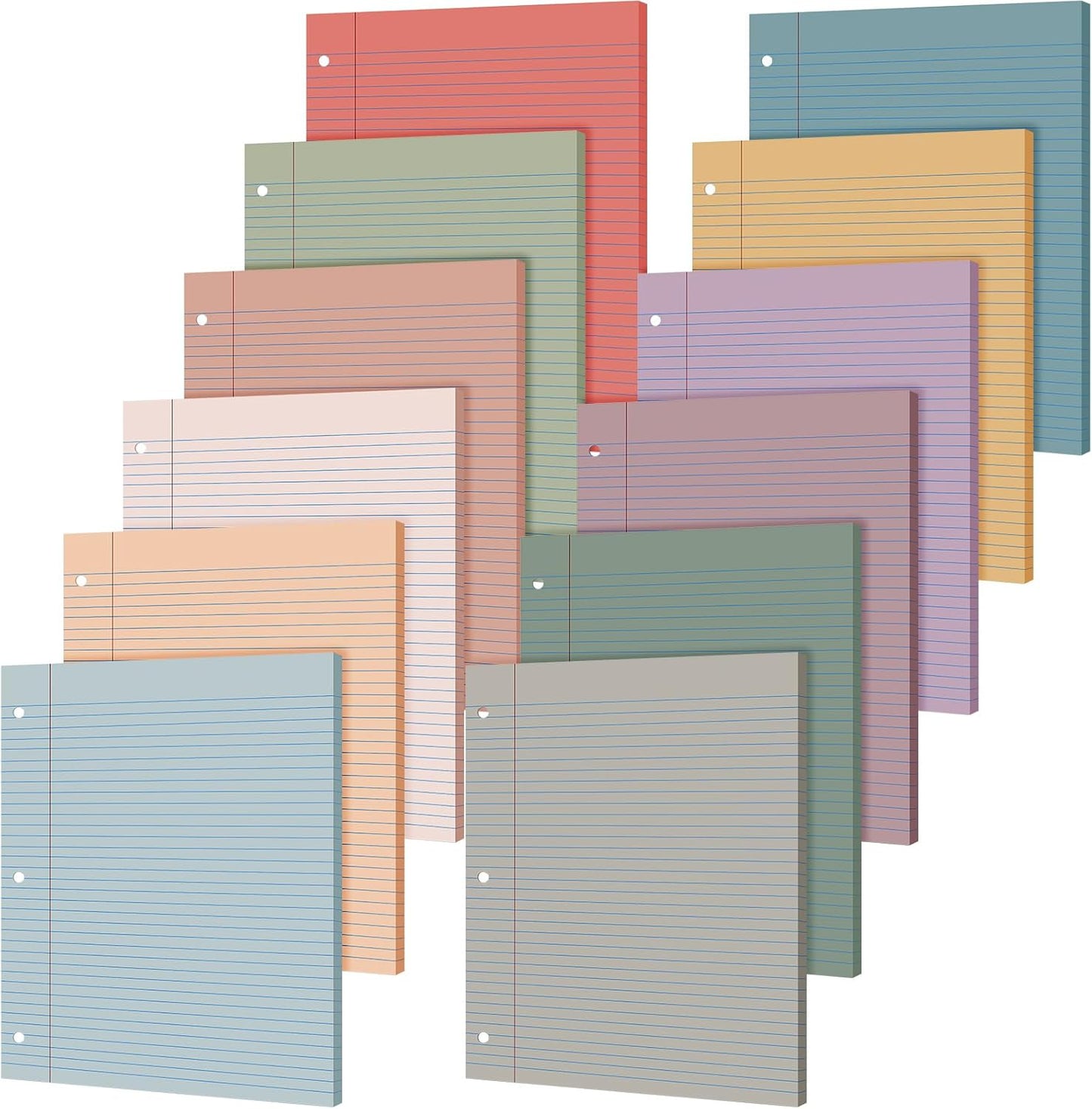 PerKoop 600 Sheets Colored Loose Leaf Paper for Binders