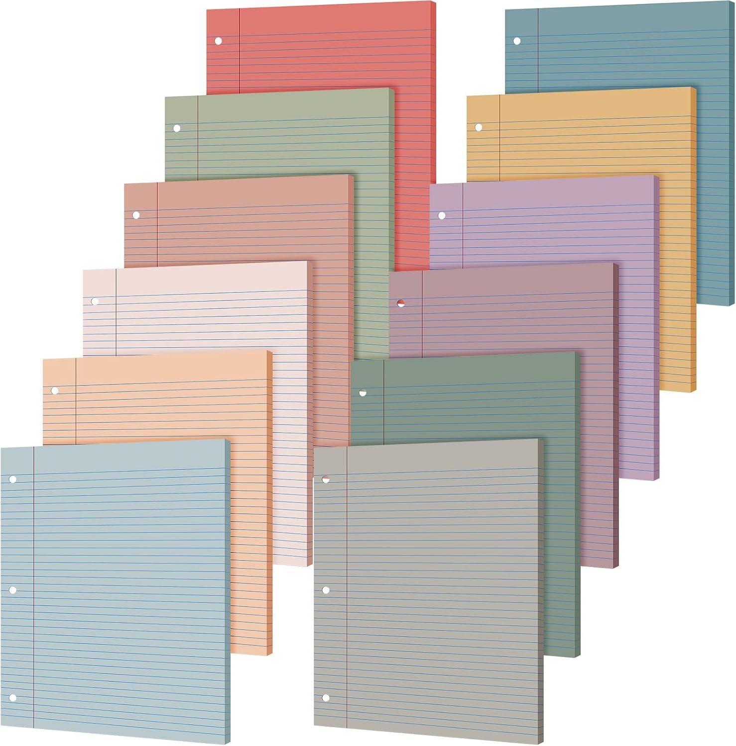 PerKoop 600 Sheets Colored Loose Leaf Paper for Binders