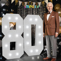 Marquee Numbers 80th Birthday Light Up Number 4ft - Big Party Display