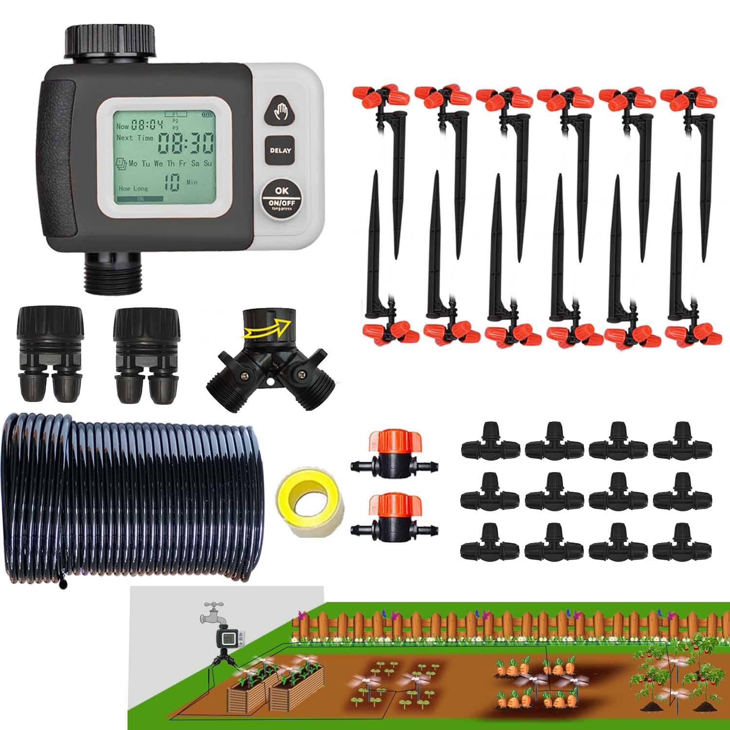 Drip Irrigation Kit Automatic Watering System for Plants and Lawn
