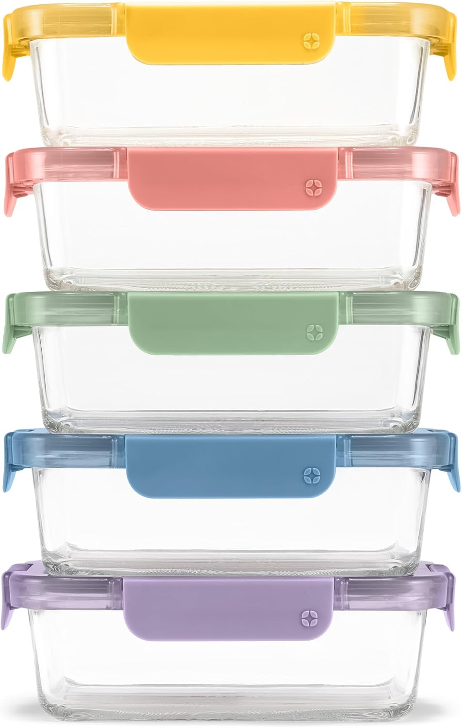 Ello Color Lock 3.4 Cup Glass Meal Prep Sets for Fresh Food