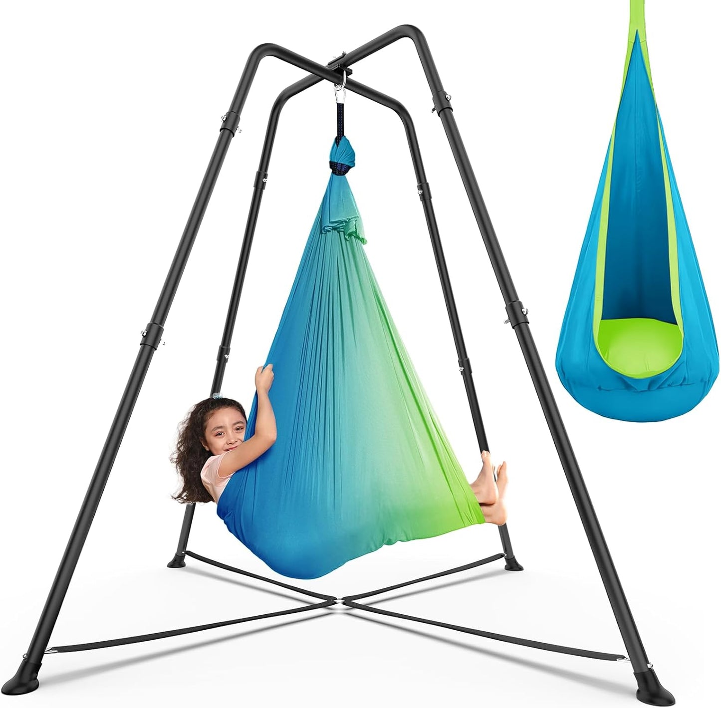 Swing Stand Frame with Sensory Swing Pod Chair for All Ages