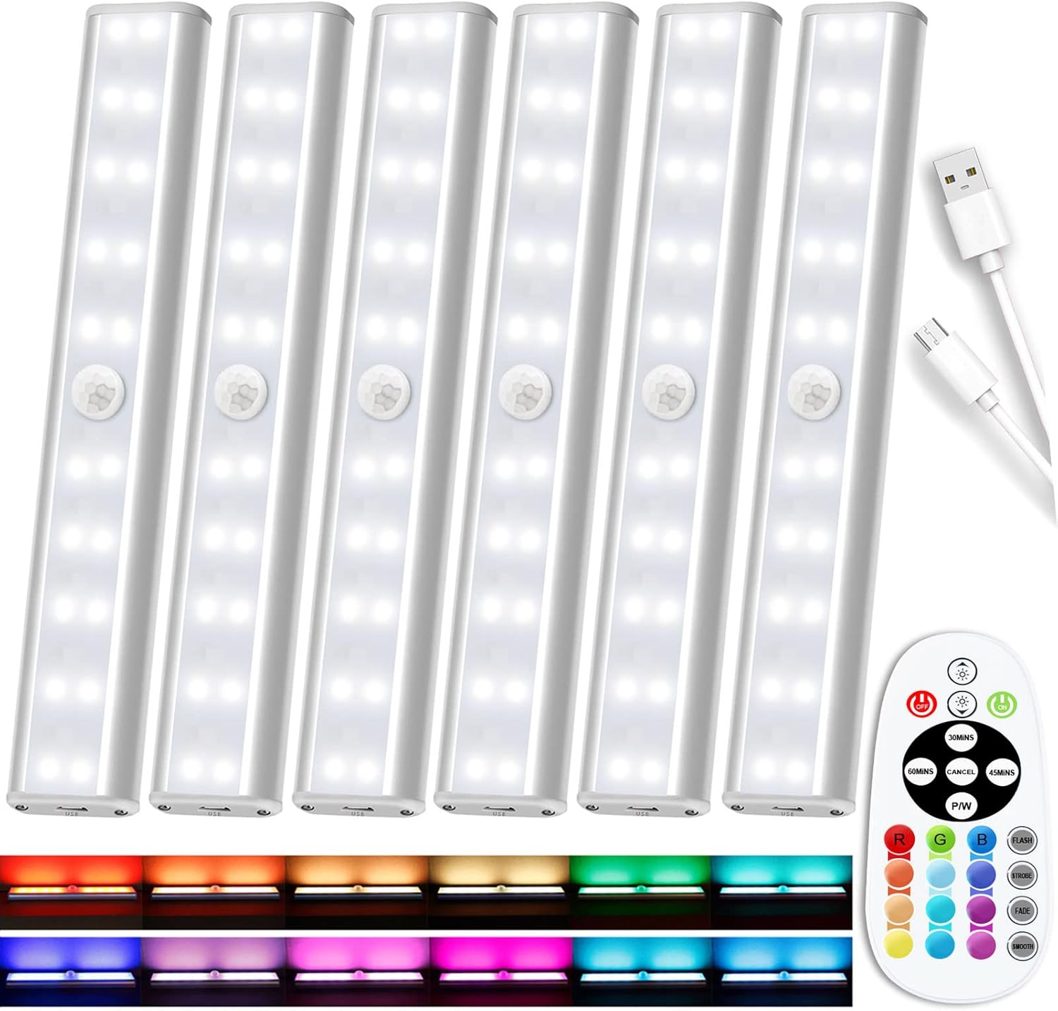 SZOKLED Under Cabinet Lighting with Remote - 15 Color Options