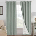100% Blackout Curtains 2 Panel Set 52x96 in - Thermal Linen Look