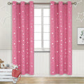 Pink Blackout Curtains for Girls Bedroom 84 in Length - 2 Panel Set