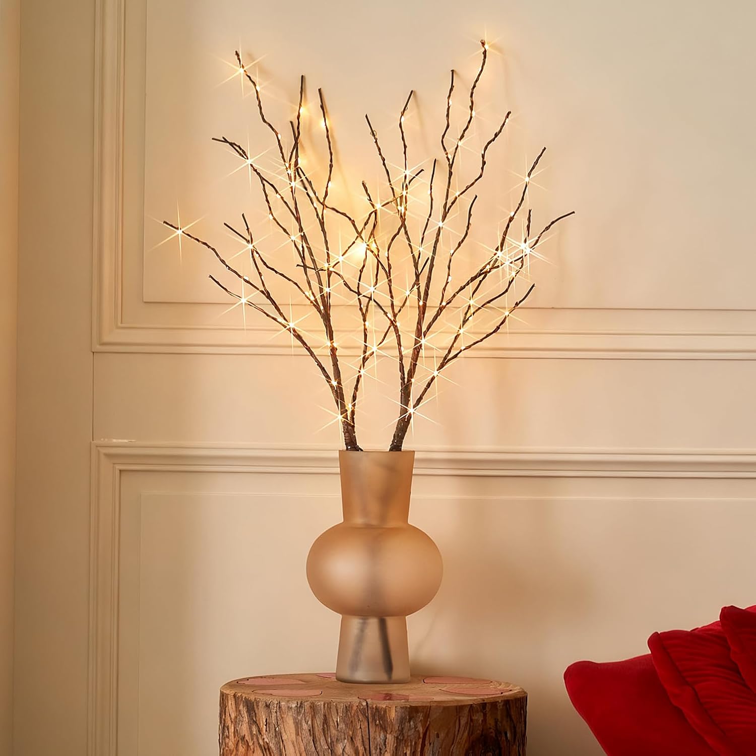 Lighted Willow Branches with Timer for Home and Holiday Decor