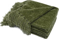 Chenille Throw Blanket with Fringe Tassel - Soft Cozy 60 in x 80 in
