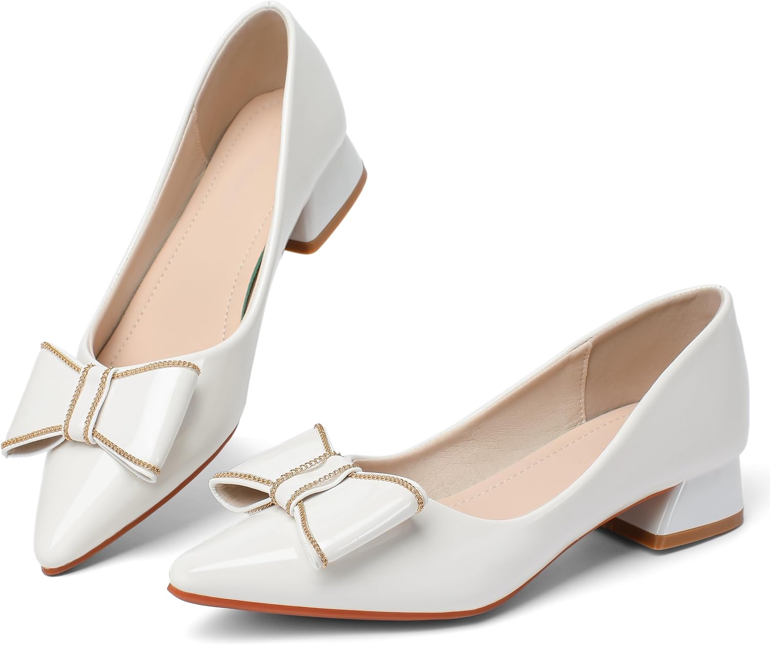 Women's Chunky Closed Toe Low Block Heels for Work and Parties