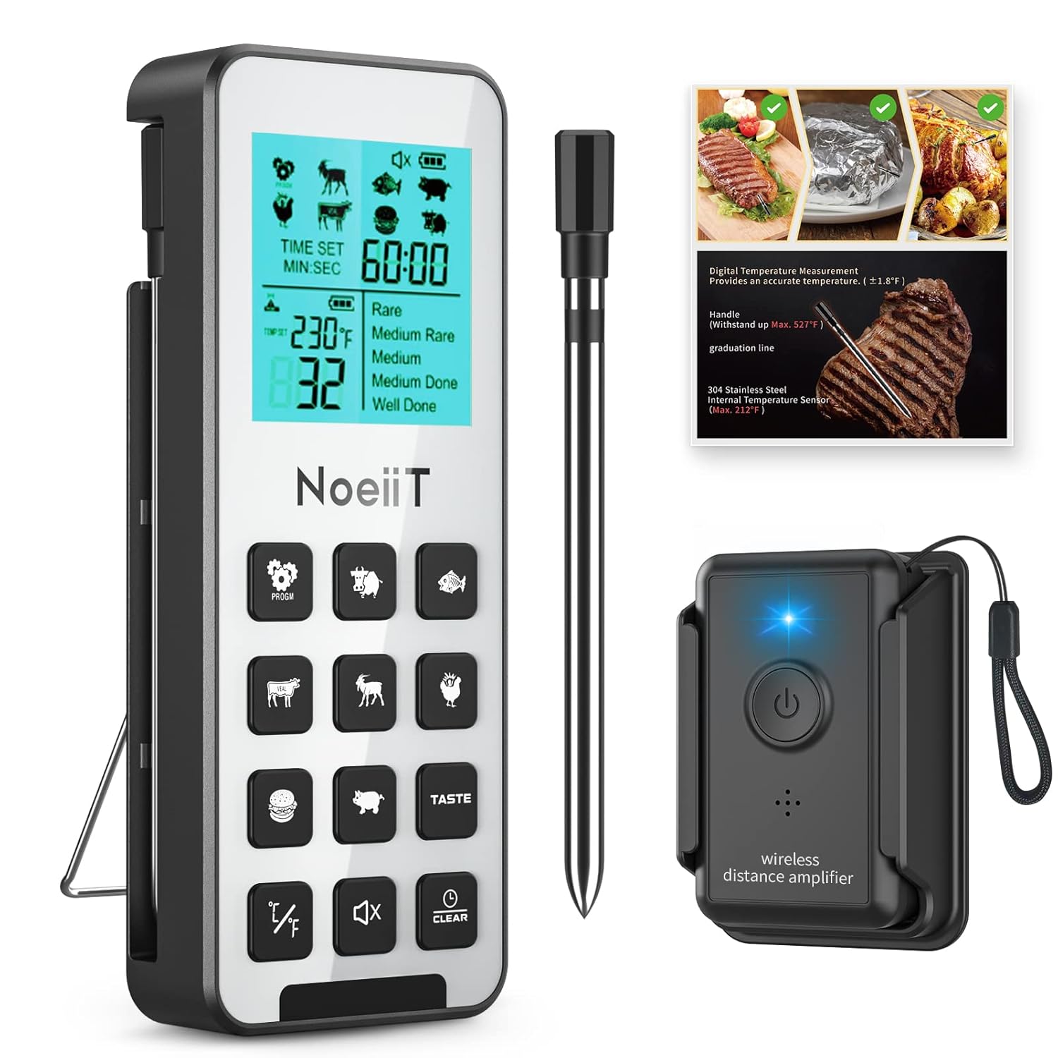 300FT Wireless Meat Thermometer - Ultimate Oven to Grill Control
