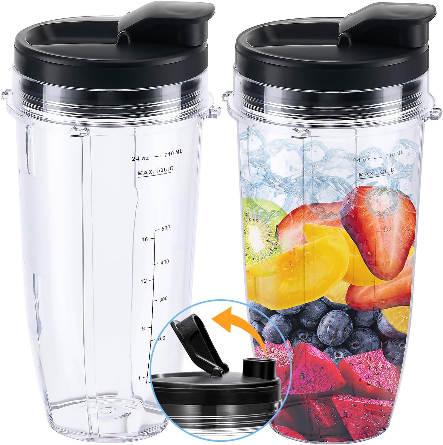 ABTER 24oz Blender Cup with Sip & Seal Lid - Ninja Blade Compatible