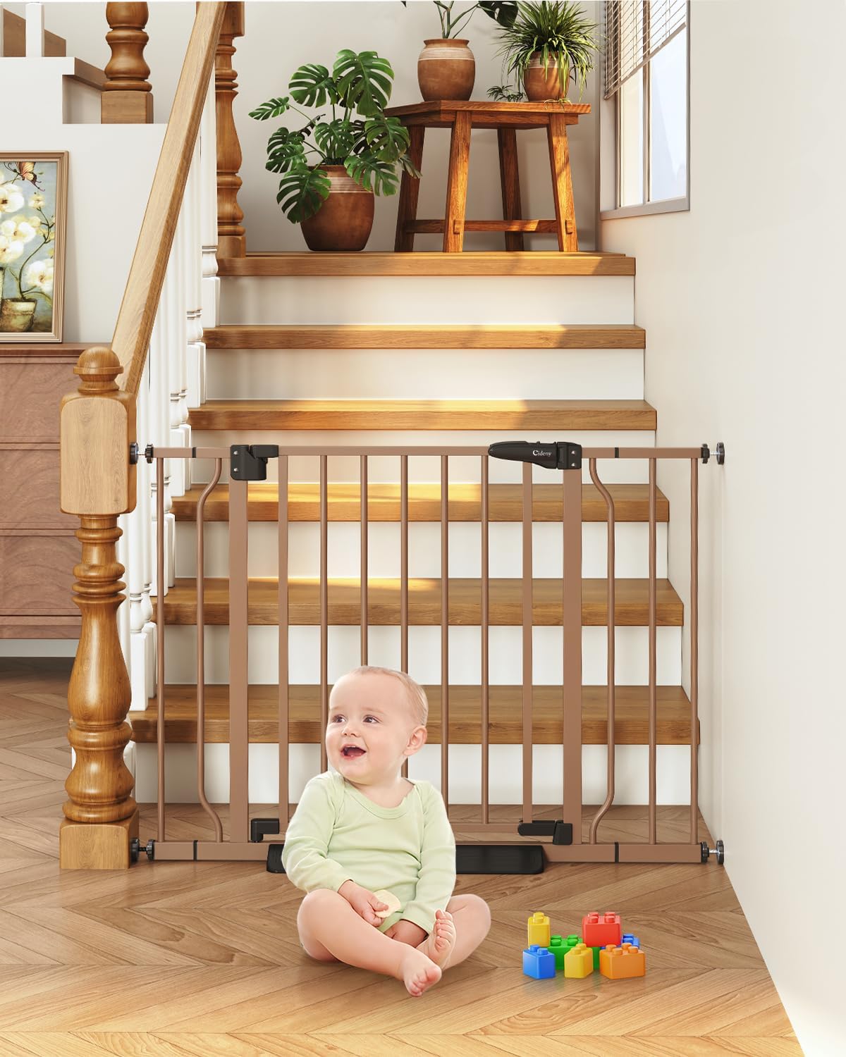 29-40 Inch Baby Gate for Stairs with Auto-Close Feature