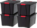 IRIS 72 Qt Stackable Plastic Storage Bins with Lids - 4 Pack