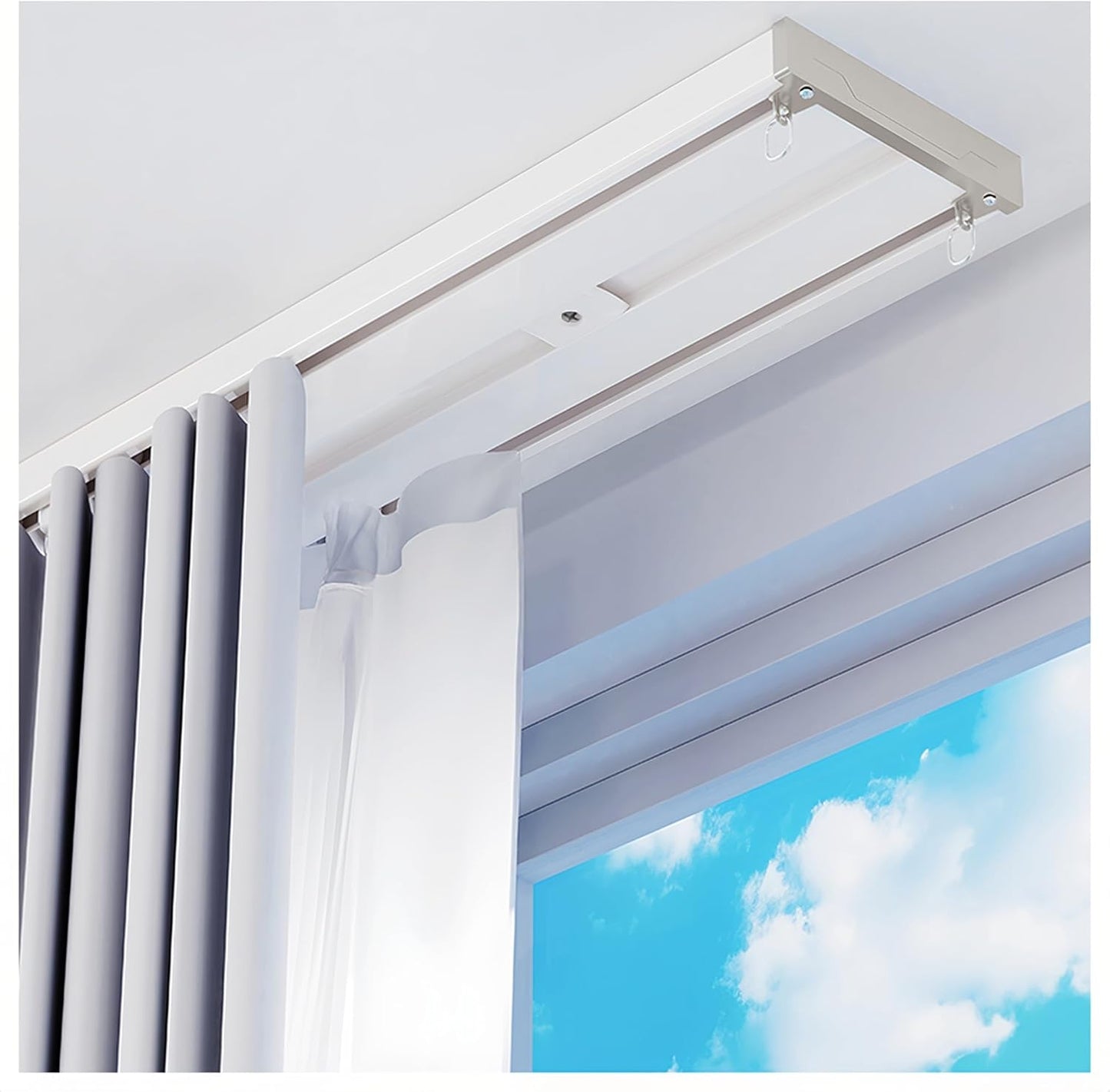Silent Luxury Double Curtain Rail - 8.5FT Ceiling Mount