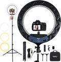 18 in LED Ring Light with Tripod Stand - Dimmable Makeup Selfie Light