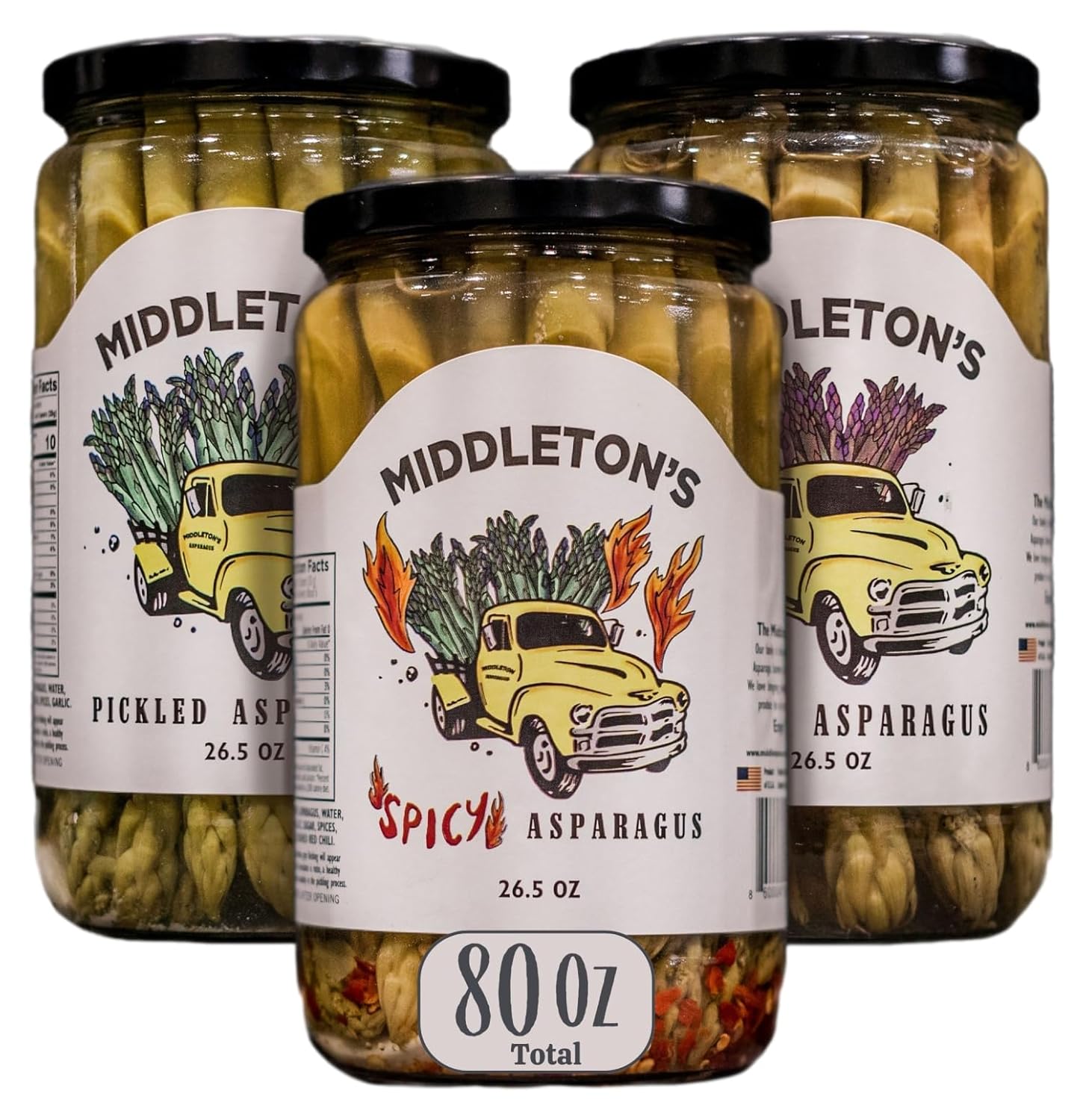 Middleton's Pickled Asparagus Variety Pack - 3 Jars