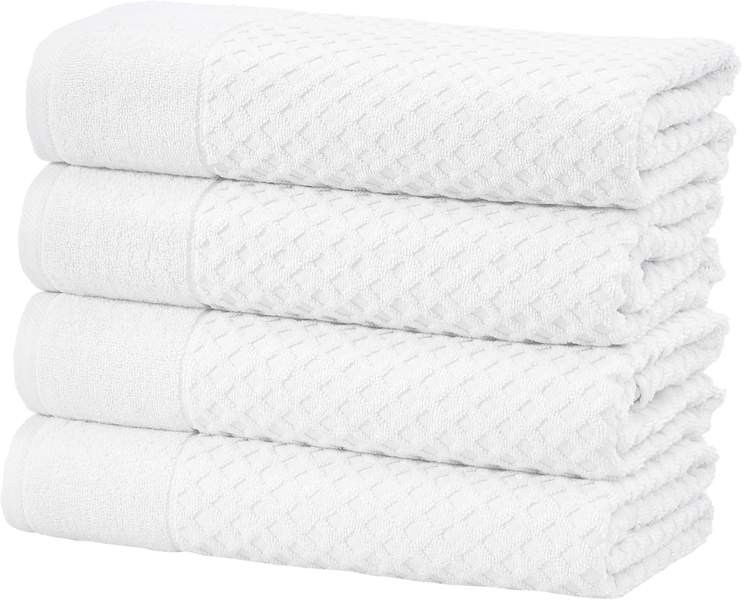 Great Bay Home White Bath Towels Set - Soft, Absorbent & Durable
