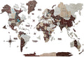 Handcrafted 3D Wooden Map Large Wall Art - Medium Cappuccino