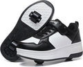 Roller Skate Shoes for Kids Faux Leather 2-in-1 Detachable Wheels