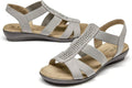 VJH confort Women's Comfort Flat Sandals Summer - Rhinestone Open