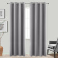Light Grey Curtain Panels 90 in Long Blackout Drapes - Room Darkening