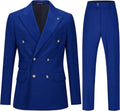 Men's Slim Fit Double Breasted 2 Piece Suit - Tailored Business Wear 5