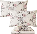 Floral Sheets Set Queen Vintage Rose Peony - 100% Egyptian Cotton