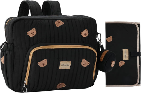 Diaper Bag Backpack with Changing Pad & Insulated Pockets