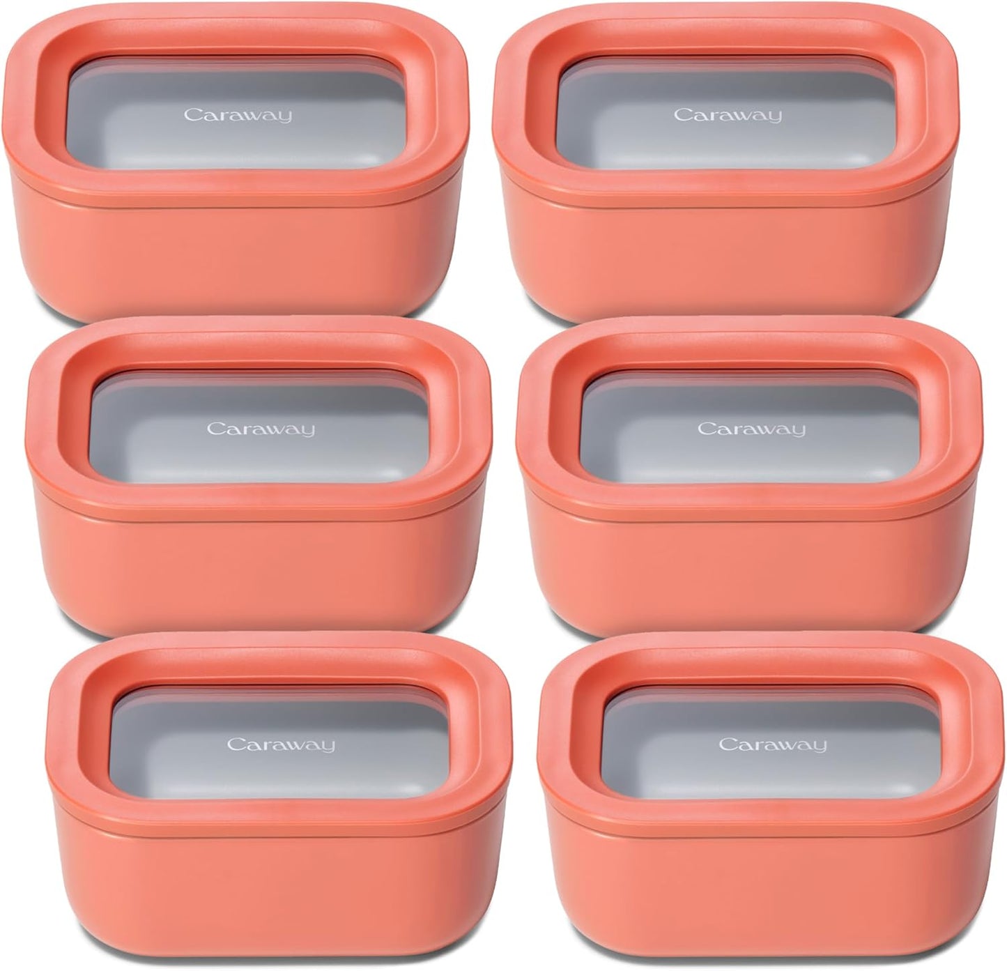 Caraway 6pc Glass Food Storage Set - Non-Toxic & Compact Design