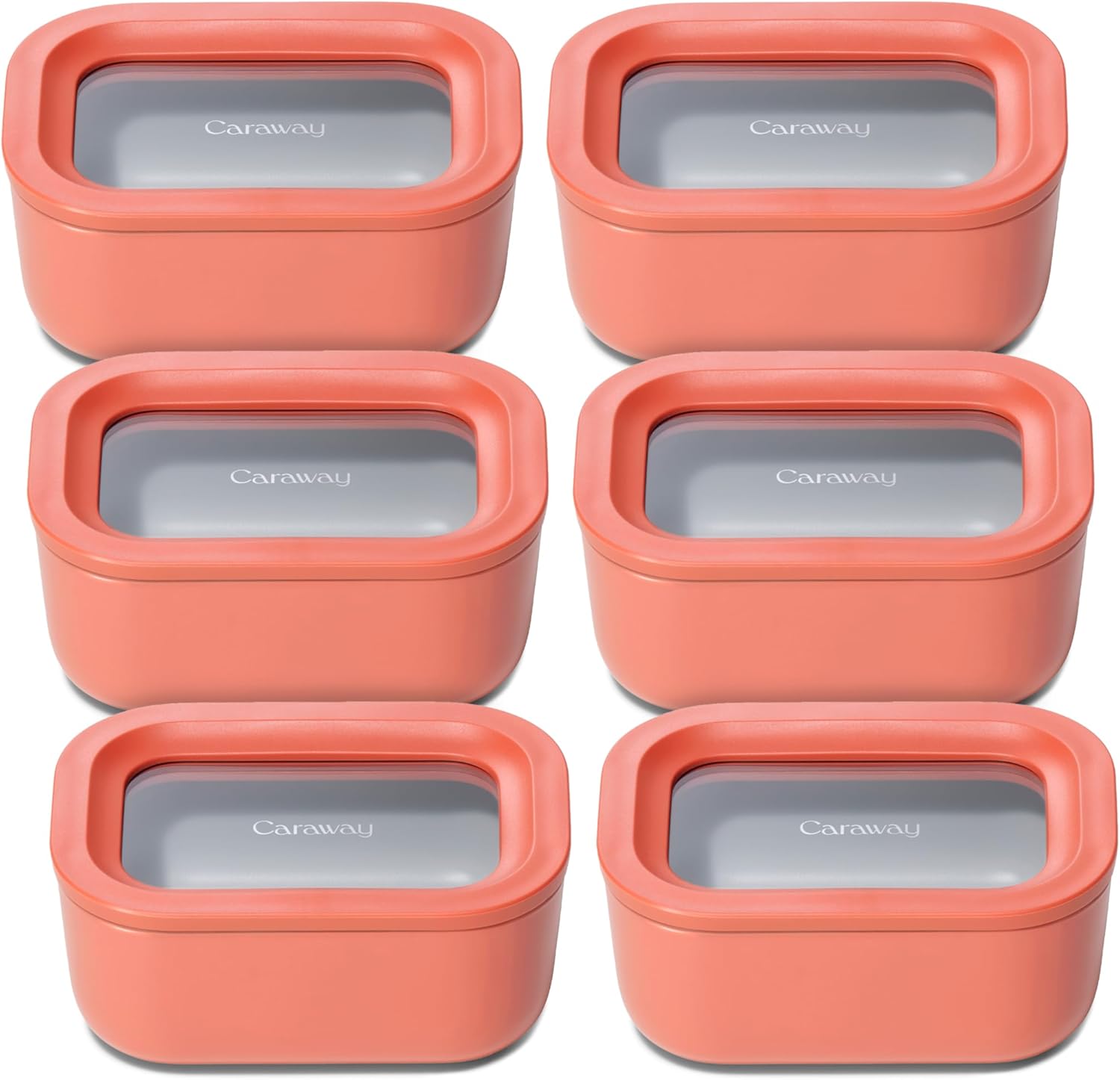 Caraway 6pc Glass Food Storage Set - Non-Toxic & Compact Design