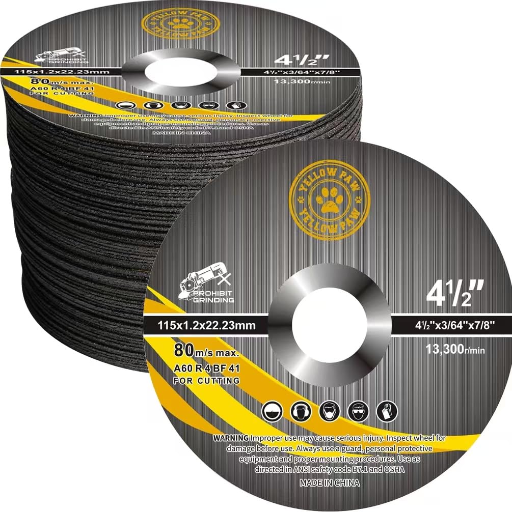 4-1/2 Inch Cut Off Wheel 100 Pack for Metal & Stainless Steel