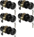 Haidms 5 Pack Matte Black Door Knobs Keyed Alike - Secure MultiDoor