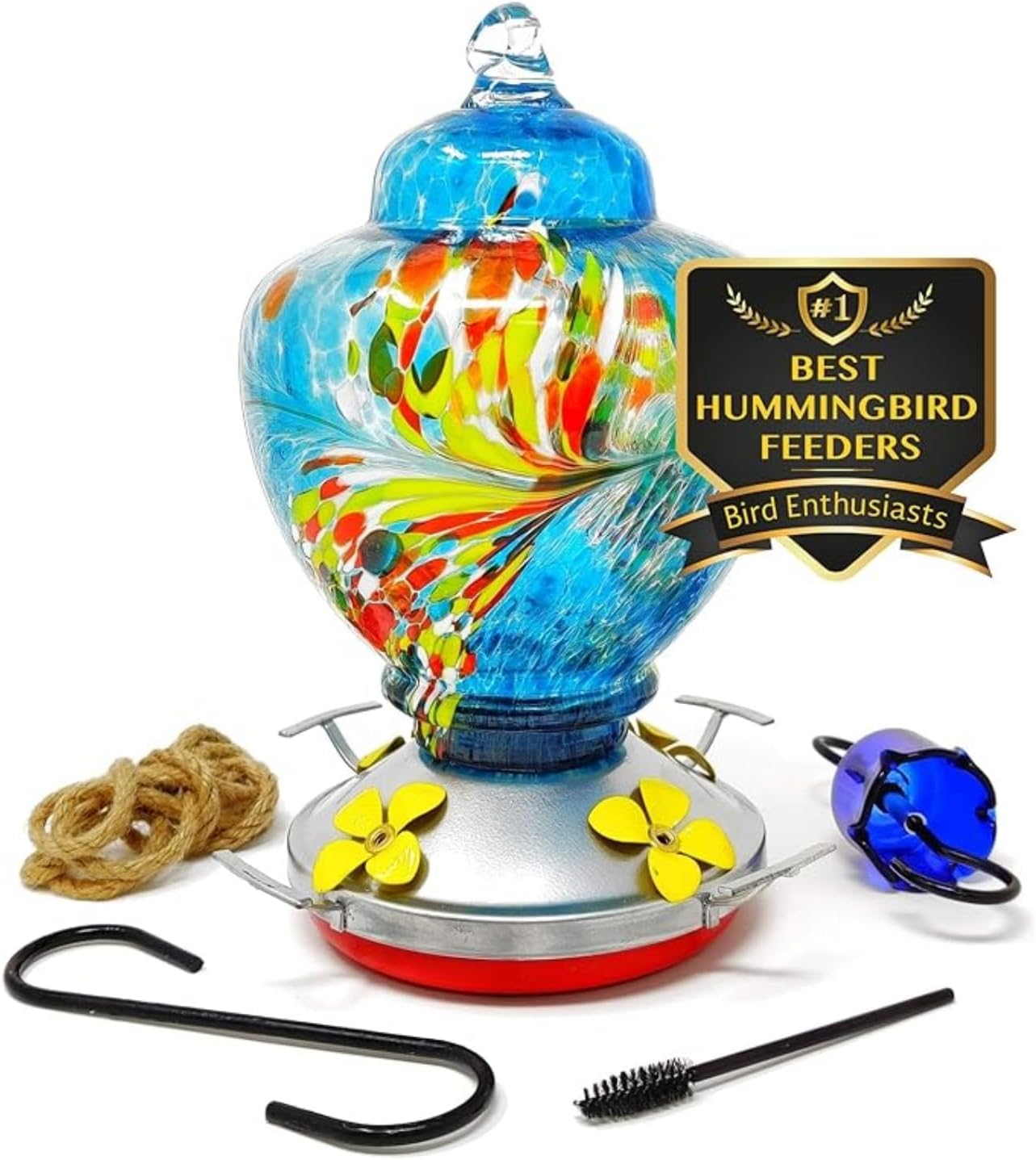 Nature Gear Hummingbird Feeder with Ant Moat for Garden Birds