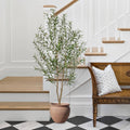 Artificial Olive Tree 6FT Tall Faux Olive Tree with Pot - Low