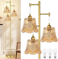 Gold Floor Lamp for Living Room Mid Century Modern - Elegant 3-Light