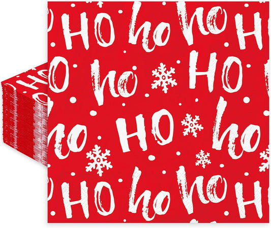 Whaline 100 Pcs Xmas Cocktail Napkins - Festive & Disposable!