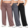 HLTPRO 3 Pack Pajama Pants Women Plus Size Wide Leg Pants - Versatile