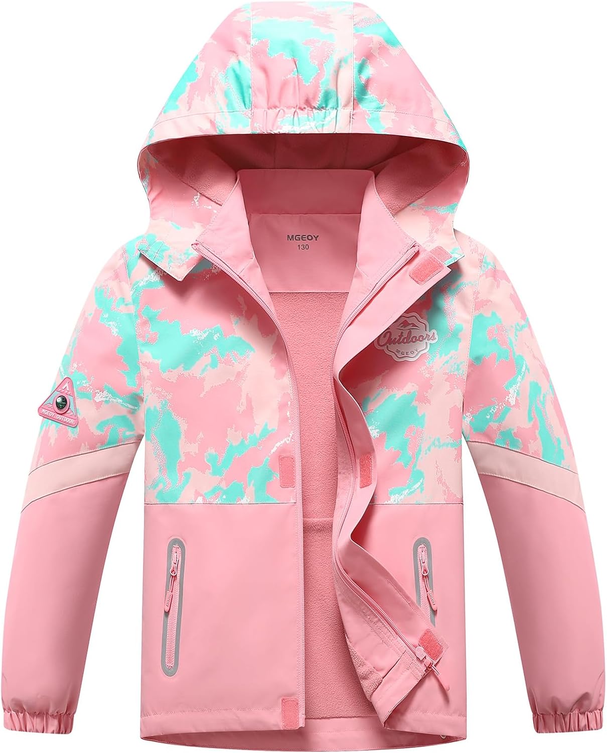 MGEOY Boys Girls Rain Jacket Lightweight Waterproof Hooded Coat