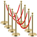 LOVMOR Velvet Rope Stanchion Set 8 PCS - Stable Red Carpet Barriers