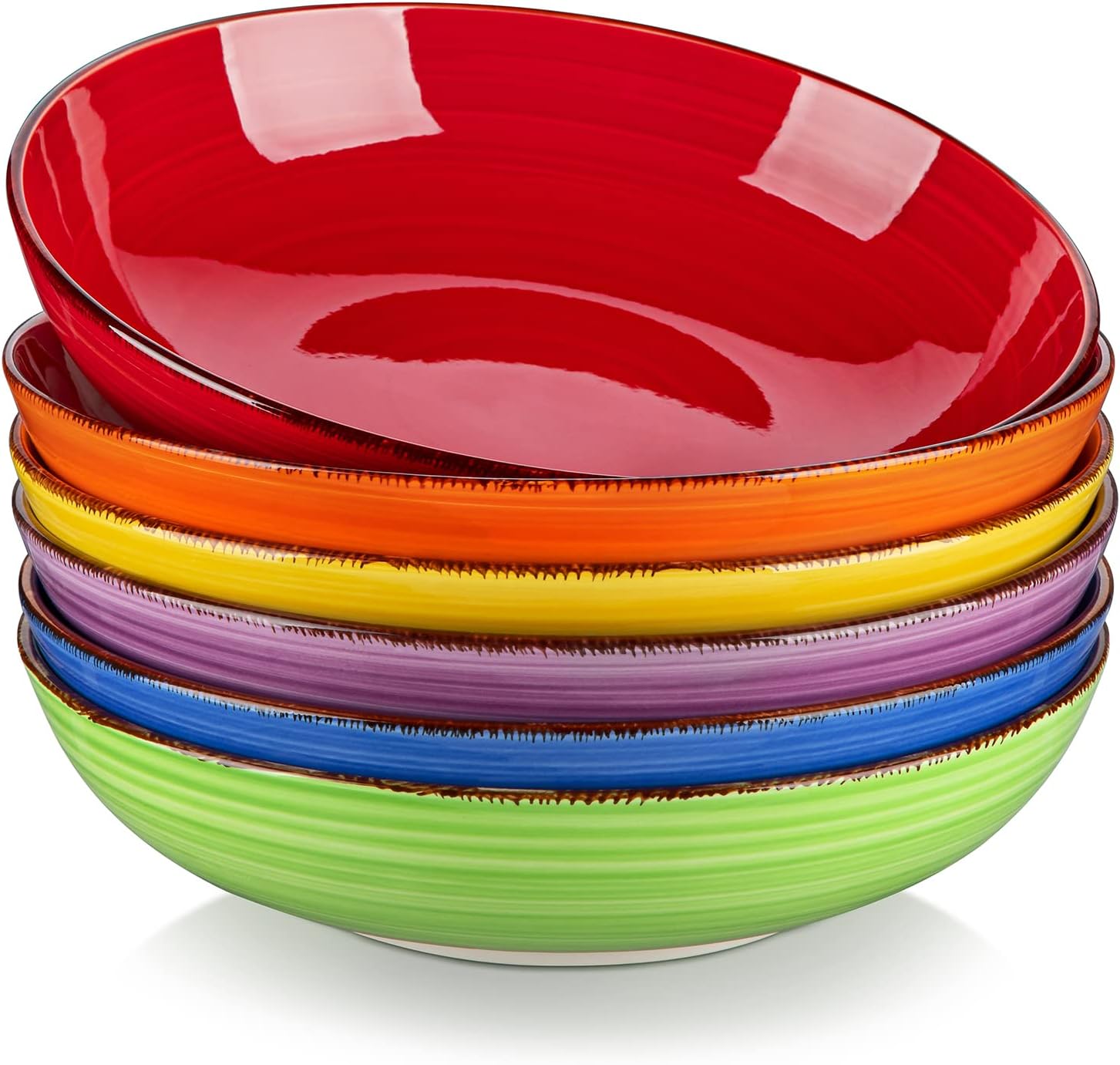 vancasso Bonita Pasta Bowls Set of 6 - Versatile Ceramic Bowls