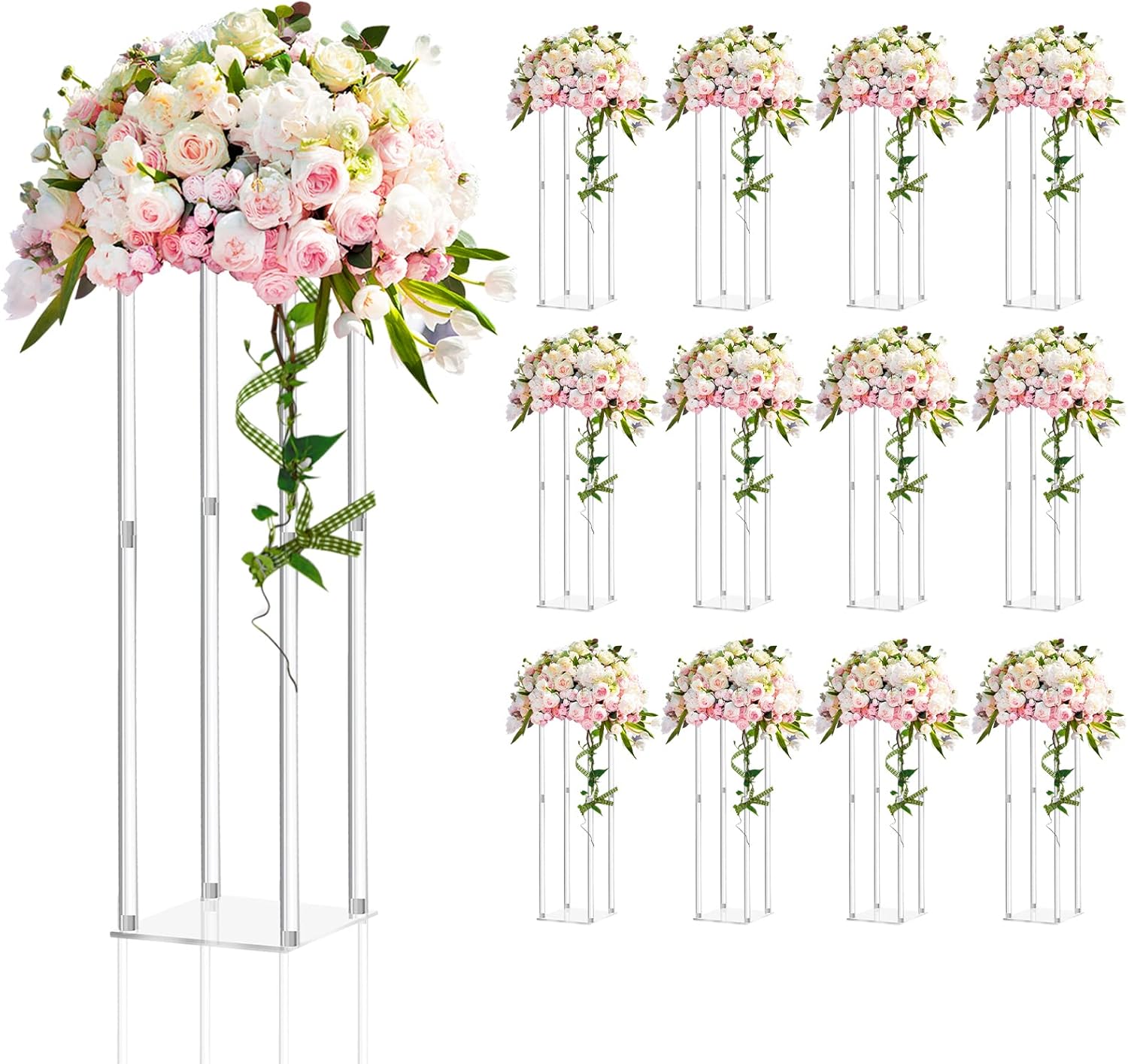 Tall Acrylic Vase Wedding Centerpieces for Elegant Events