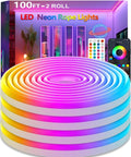 100FT Neon Rope Lights (2 Rolls 50FT) - Flexible RGB Rope Lights