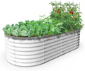Raised Garden Bed 6x3x2 ft Oval Galvanized Planter - Deep Soil