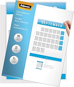 Fellowes Self Adhesive Laminating Sheets for Easy Use 50 Pack