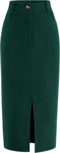 Corduroy Pencil Midi Skirt High Waisted Straight Fall 2025