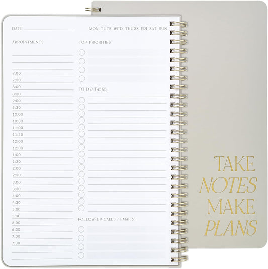 Aesthetic Hourly Planner & Notebook - Organize Work Tasks