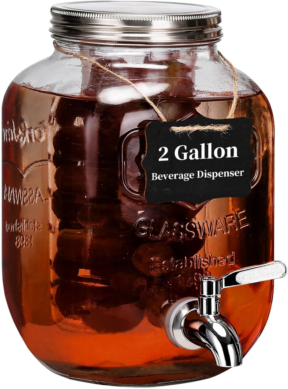 2 Gallon Drink Dispenser with Stainless Steel Spigot for Parties