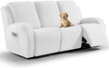 Recliner Sofa Cover 3-Seat Porcelain White - 8-Piece Stretch Slipcover
