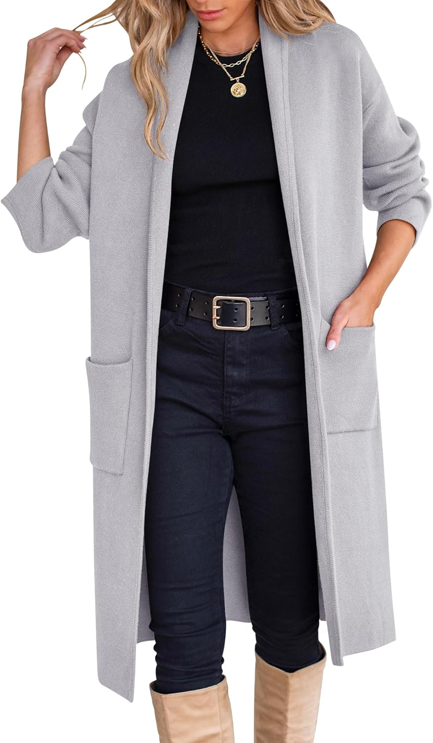 ANRABESS Women's Oversized Open Front Cardigan for Fall Style