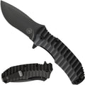 Rapid Fire Blackout Large Folding Knife for Camping & EDC - Durable D2