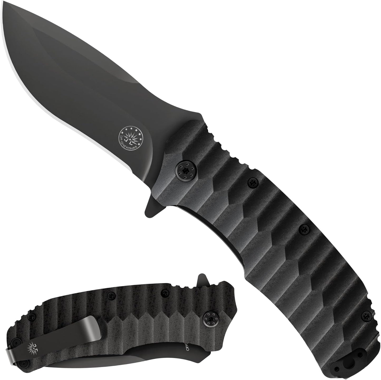Rapid Fire Blackout Large Folding Knife for Camping & EDC